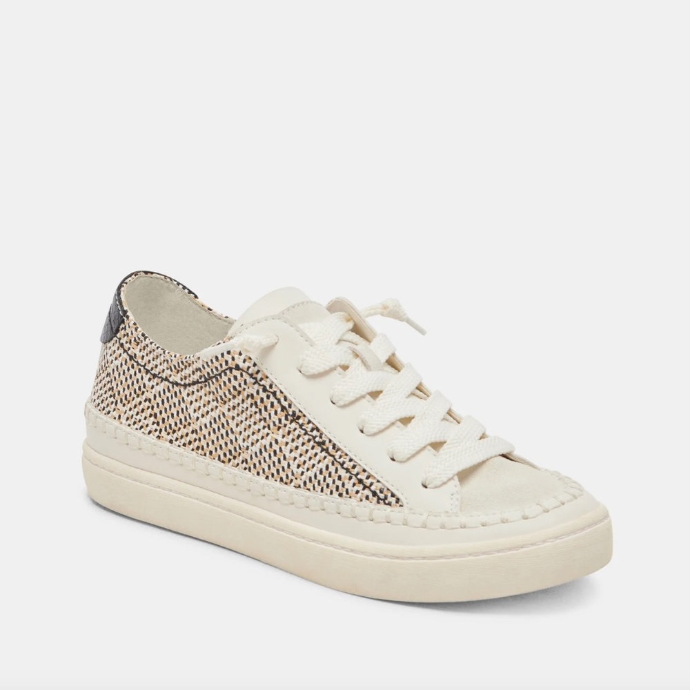 Dolce Vita Women's Zolen Sneakers Black Natural Raffia Size 9
